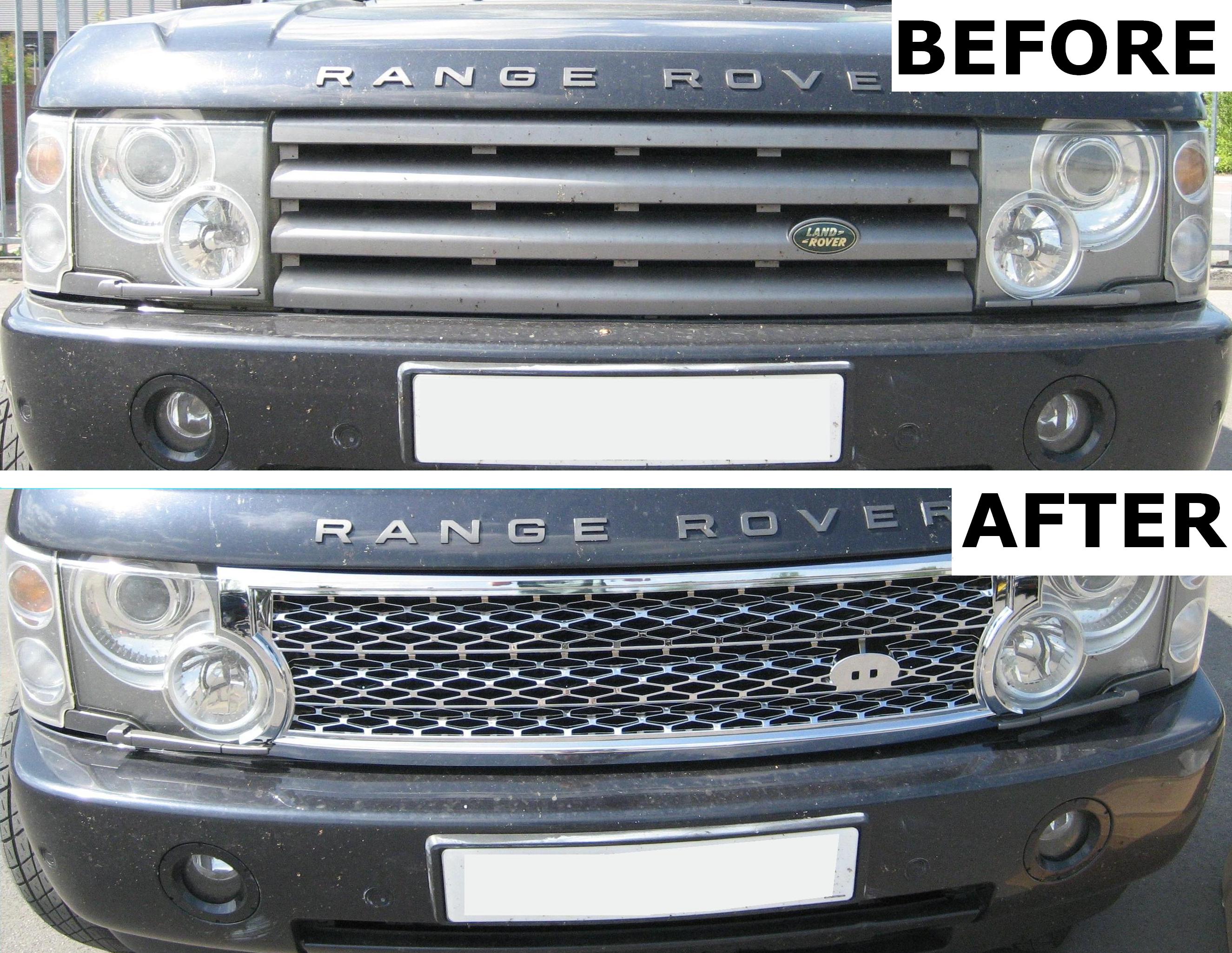 Black Supercharged Conversion Grille Kit For Range Rover L322 03 05 Vogue Grill Ebay